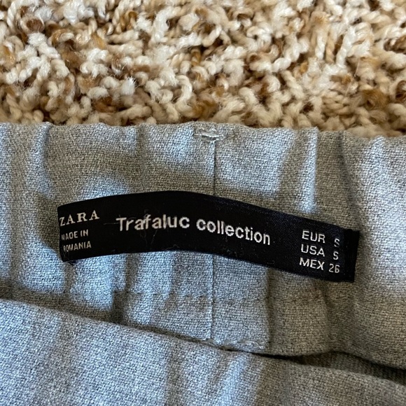 Zara Gray White Side Stripe Cropped Trouser Pant - Picture 8 of 12